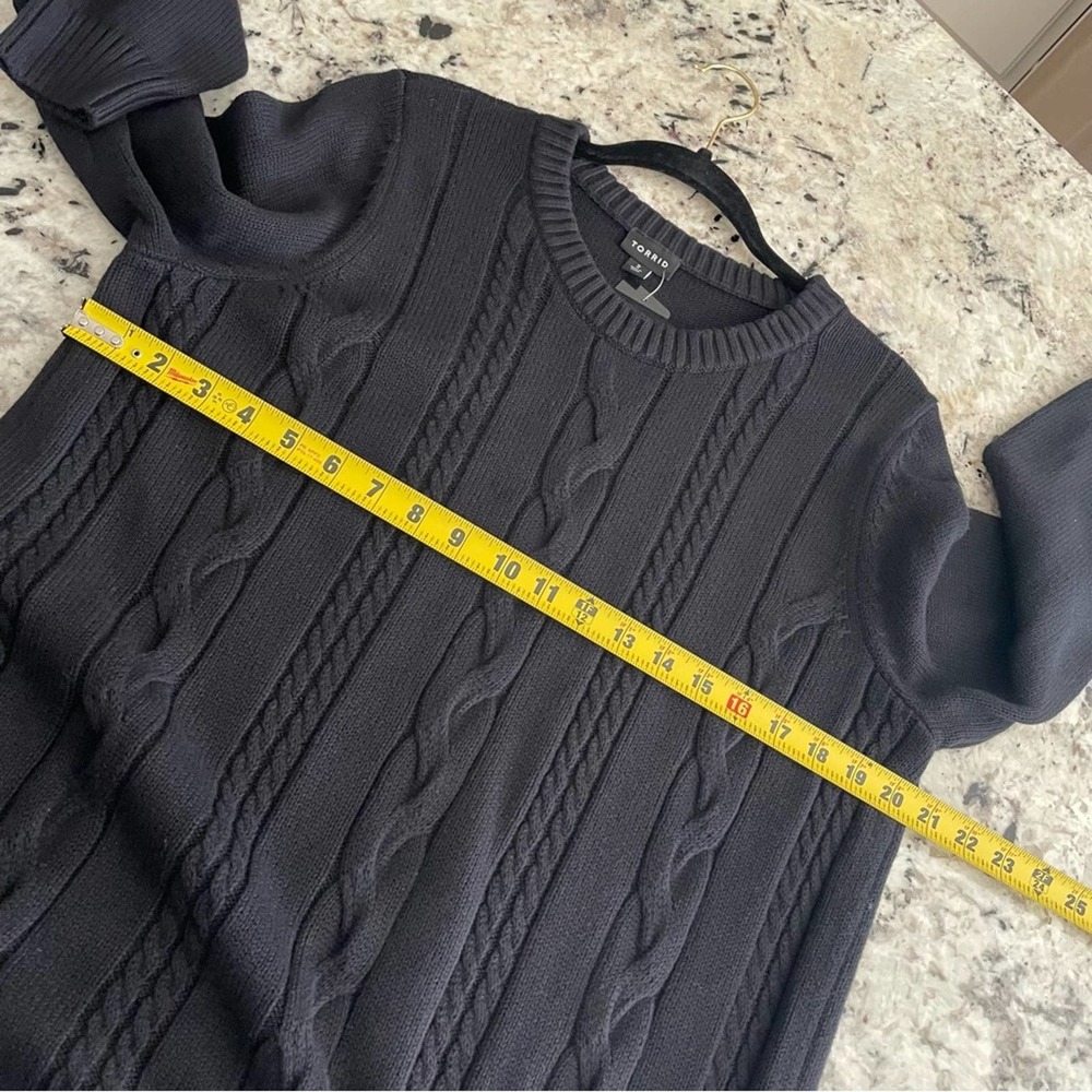❌SOLD Torrid Black Cable Knit Sweater Bodycon Shift Dress 2X NWT 12260163 - Picture 10 of 15